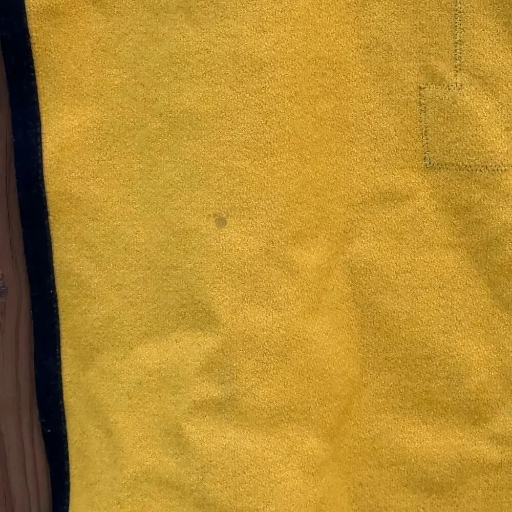 Vintage Collegiate Traditions Army Wool Blanket‎ Yellow Black USA Made 90's